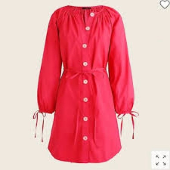 J. Crew Dresses & Skirts - J.Crew Tie-sleeve button-front dress in cotton poplin